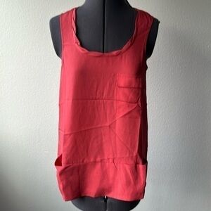 Kensie top burnt orange size small column dressing with pockets summer